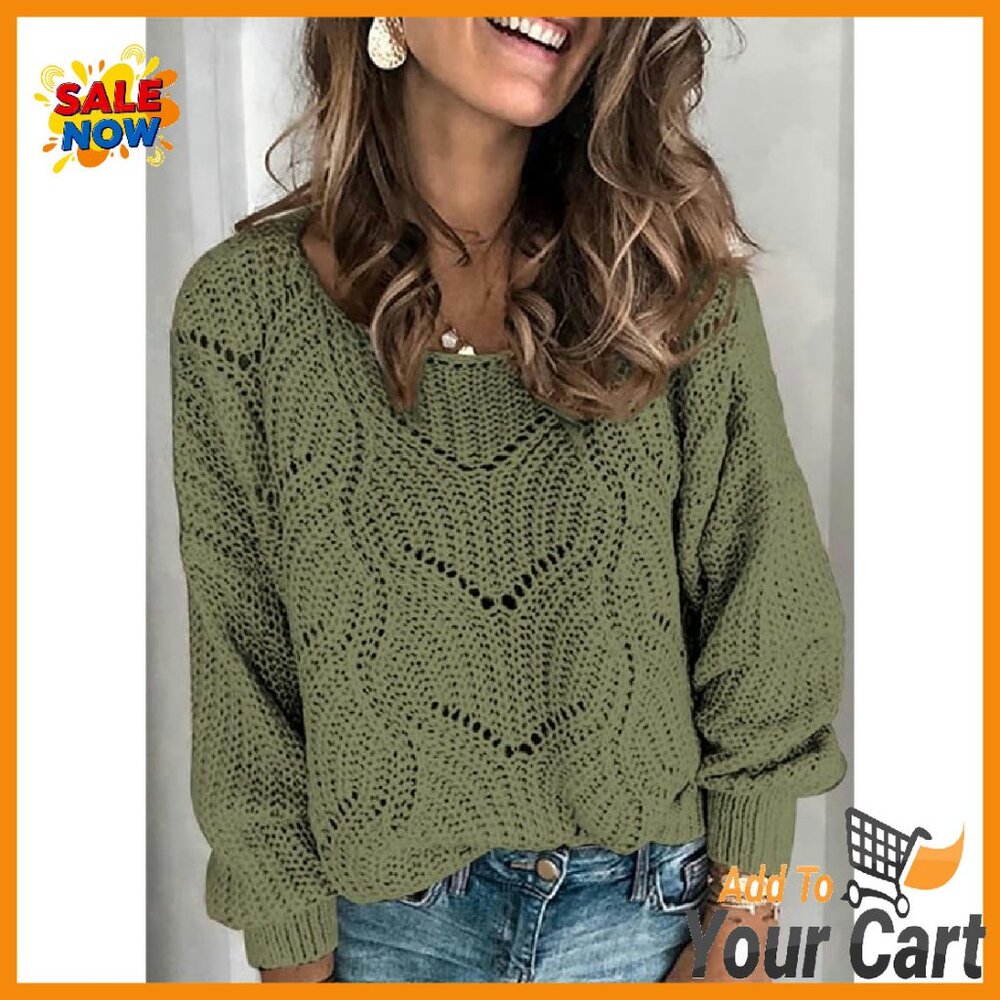 Soft Cable Knit Pullover Sweater Long Sleeve Crew… - image 3